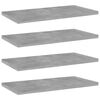 vidaXL Prateleiras para estante 4 pcs 40x20x1,5cm contraplacado cinza