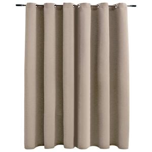 vidaXL Cortina blackout com argolas em metal 290x245 cm bege