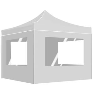 vidaXL Tenda dobr&aacute;vel profissional com paredes 2x2m alum&iacute;nio branco