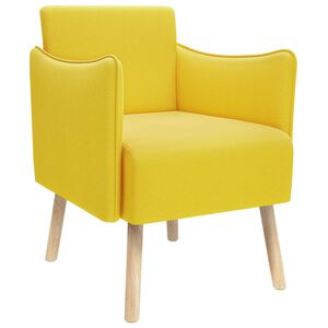 vidaXL Cadeira de acento Amarelo Claro Tecido