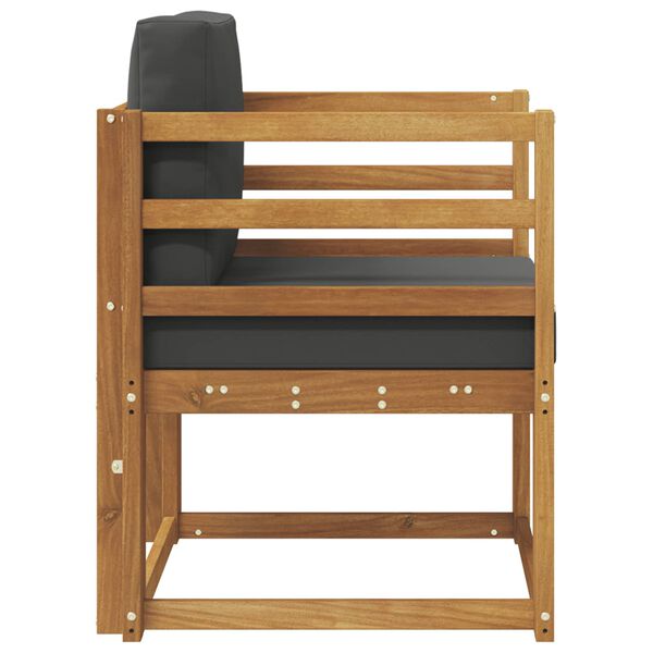 vidaXL Sof&aacute; exterior Madeira de Ac&aacute;cia maci&ccedil;a e Poli&eacute;ster Natural