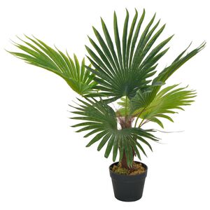 vidaXL Palmeira artificial com vaso 70 cm verde