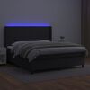 vidaXL Cama box spring c/ colch&atilde;o/LED 160x200cm couro artificial preto