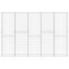 vidaXL Muro gabi&atilde;o com tampas a&ccedil;o galvanizado 300x30x200 cm