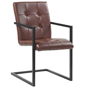 vidaXL Cadeiras de jantar cantilever 2 pcs couro genu&iacute;no castanho