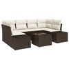 vidaXL Conjunto de Sof&aacute; de Jardim 8 unid. Marrom e Creme vime PE