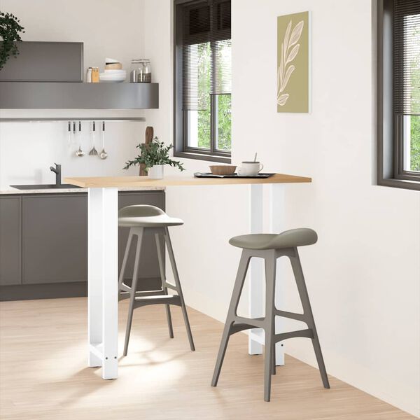 vidaXL P&eacute;s para mesa de bar , brancos, 2 pe&ccedil;as, 50x (110-111) cm, a&ccedil;o