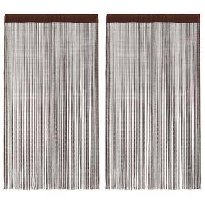 vidaXL Cortinas de fios 2 pcs 100x250 cm castanho