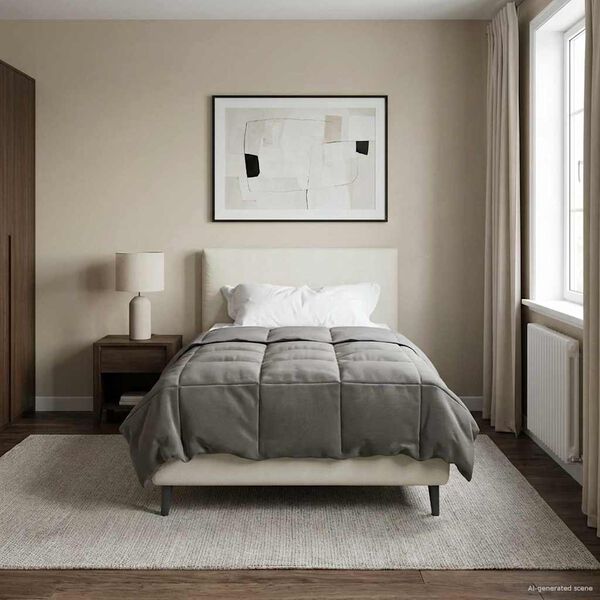 vidaXL Duvet de Ano Inteiro Cinzento-claro 155 x 200 cm Microfibra