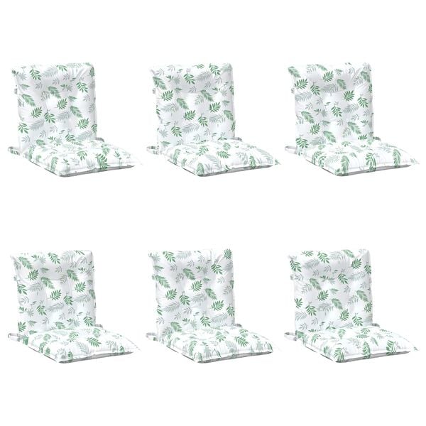 vidaXL Almofada de Cadeira Baixa 6 pcs Branco 100 x 50 x 7 cm oxford