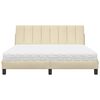 vidaXL Cama com colch&atilde;o Hanko 160x200 cm tecido cor creme
