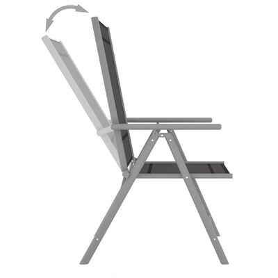 vidaXL Cadeiras de jardim dobráveis 2 pcs textilene preto