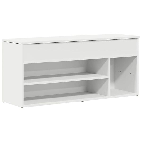 vidaXL Banco sapateira 102x30,5x45 cm derivados de madeira branco