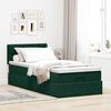 vidaXL Cama otomana com colch&atilde;o & LEDs 90x200cm veludo verde-escuro