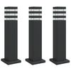 vidaXL Candeeiros de ch&atilde;o para exterior 3 pcs 50 cm alum&iacute;nio preto