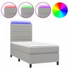 vidaXL Cama box spring c/ colch&atilde;o e LED 90x200 cm tecido cinza-claro