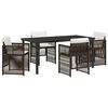 vidaXL Conjunto de Jantar para Jardim 5 unid. Castanho