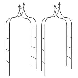 vidaXL Arcos de jardim 2 pcs 120x38x260 cm aço preto