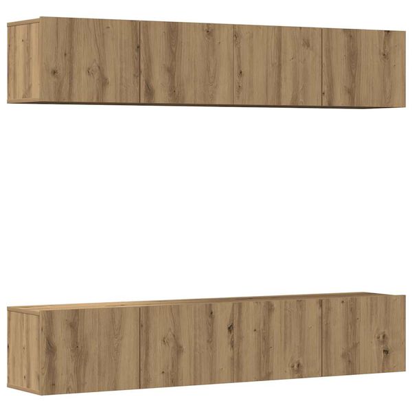 vidaXL arm&aacute;rios TV montados na parede 4 pcs madeira carvalho artisiano