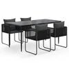 vidaXL 5 pcs Conjunto de jantar para jardim preto