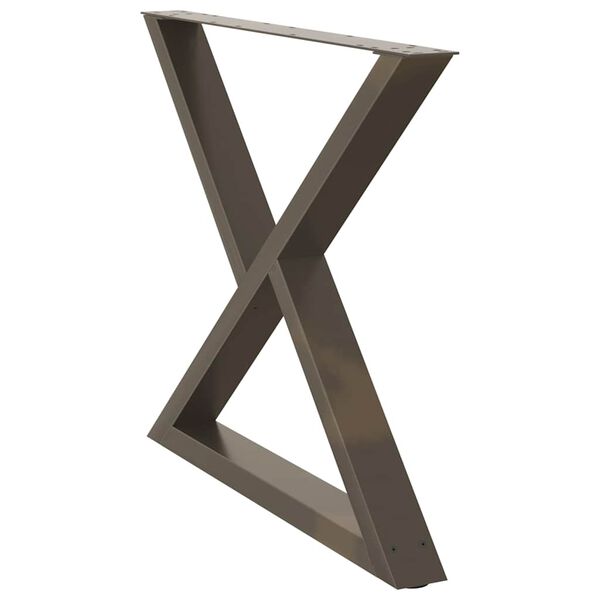 vidaXL P&eacute;s para mesa de jantar 2 pe&ccedil;as a&ccedil;o natural 90x(72-73,3) cm a&ccedil;o