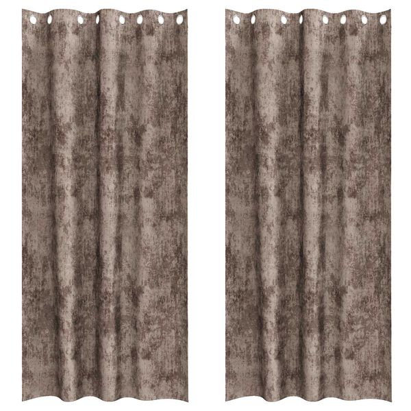 vidaXL Cortinas de Veludo 2 pcs Cappuccino 225 x 140 cm Veludo