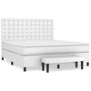 vidaXL Cama com molas/colch&atilde;o 180x200 cm couro artificial branco