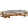 vidaXL Conjunto de Sof&aacute; Sectional 7 pcs Natural e Cinzento-Claro