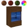 vidaXL M&oacute;vel parede p/ TV c/ luzes LED 40x30x60,5cm carvalho castanho