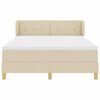 vidaXL Cama Box com colch&atilde;o com cabeceira Creme 140 x 190 cm tecido