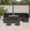 vidaXL Conjunto de Sof&aacute; de Jardim com almofada 10 pcs Preto vime PE