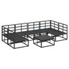 vidaXL Conjunto de Sofá de Jardim com almofada 7 pcs Preto Alumínio