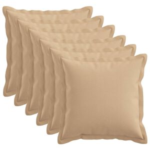 vidaXL Capa almofada 6 unid. HOUTEN Creme 30 x 30 cm Linho Sint&eacute;tico