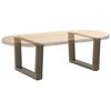 vidaXL P&eacute;s para mesa de centro em formato de V, 2 pe&ccedil;as, a&ccedil;o natural, 50x(30-31,3) cm, a&ccedil;o