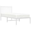 vidaXL Estrutura de cama sem colch&atilde;o com cabeceira 75x190 cm branco