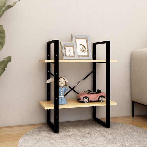 vidaXL Estante com 2 prateleiras 60x30x70 cm pinho maciço