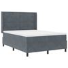 vidaXL Cama Box com colch&atilde;o Cinza Escuro 140 x 190 cm Veludo