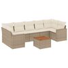 vidaXL 8 pcs conjunto de sof&aacute;s p/ jardim com almofad&otilde;es vime PE bege
