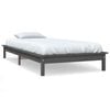vidaXL Estrutura de cama 100x200 cm pinho maci&ccedil;o cinzento