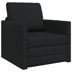vidaXL Sof&aacute;-cama sem p&eacute;s 112x174x55 cm tecido preto