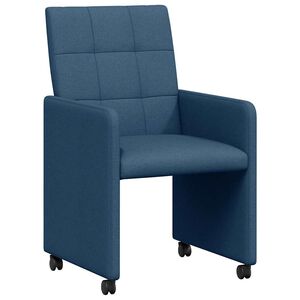 vidaXL Cadeiras de Jantar com Rodas 2 pcs Azul 58 x 65 x 94 cm tecido