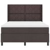 vidaXL Cama Box com colch&atilde;o Castanho escuro 140 x 190 cm tecido