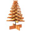 vidaXL &Aacute;rvore de Natal decorativa 80 cm pinho maci&ccedil;o castanho-mel