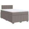 vidaXL Cama boxspring c/ colch&atilde;o 120x190cm tecido castanho-acinzentado