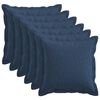 vidaXL Capa almofada 6 pcs HOUTEN Azul 45 x 45 cm Linho Sint&eacute;tico