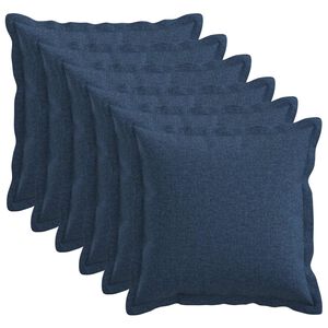 vidaXL Capa almofada 6 pcs HOUTEN Azul 45 x 45 cm Linho Sint&eacute;tico