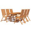 vidaXL 7 pcs conjunto de jantar para jardim madeira de ac&aacute;cia maci&ccedil;a 160-240 cm