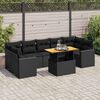 vidaXL 8 pcs conjunto sof&aacute;s de jardim com almofad&otilde;es vime PE preto