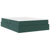 vidaXL Cama com arruma&ccedil;&atilde;o e colch&atilde;o Verde Escuro 140 x 190 cm Veludo
