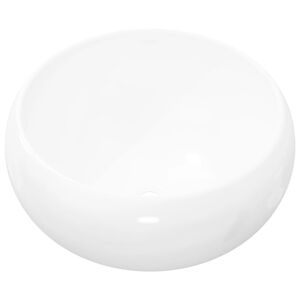 vidaXL Lavat&oacute;rio redondo em cer&acirc;mica branco 40x15 cm